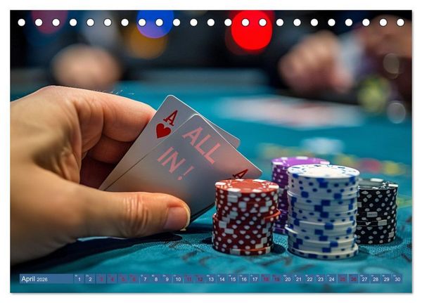 Produktbild: Poker Masters Texas Hold'em (Tischkalender 2026 DIN A5 quer), CALVENDO Monatskalender