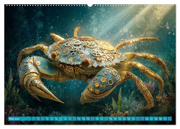 Produktbild: Aqua Mechanica &ndash; Steampunk unter dem Meer (Wandkalender 2026 DIN A2 quer), CALVENDO Monatskalender