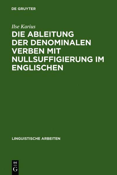 Produktbild: Die Ableitung der denominalen Verben mit Nullsuffigierung im Englischen