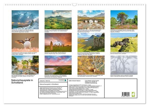 Produktbild: Naturschauspiele in Schottland (Wandkalender 2026 DIN A2 quer), CALVENDO Monatskalender