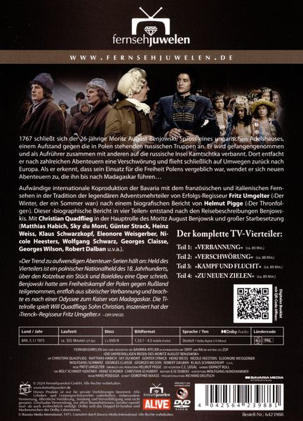 Produktbild: Die unfreiwilligen Reisen des Moritz August Benjowski - Der komplette Vierteiler (Fernsehjuwelen) [2 DVDs]