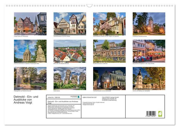 Produktbild: Detmold - Ein- und Ausblicke von Andreas Voigt (Wandkalender 2026 DIN A2 quer), CALVENDO Monatskalender