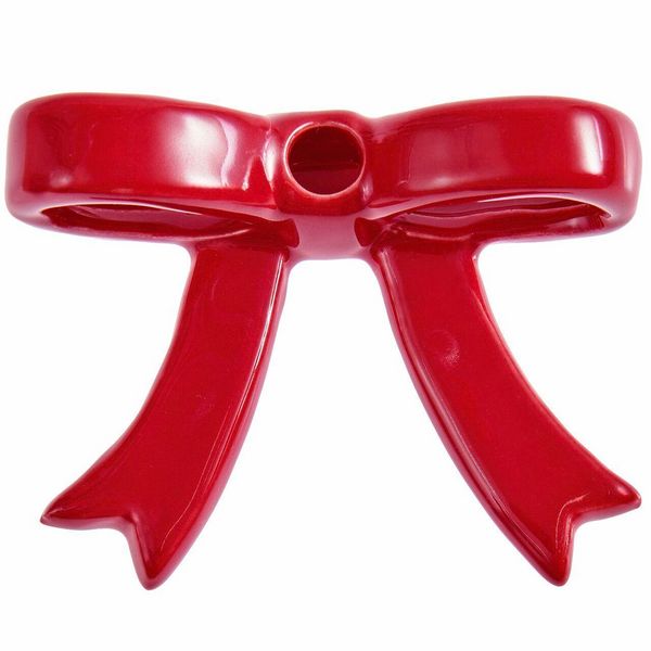 Produktbild: Keramik Kerzenhalter Schleife, Rot
