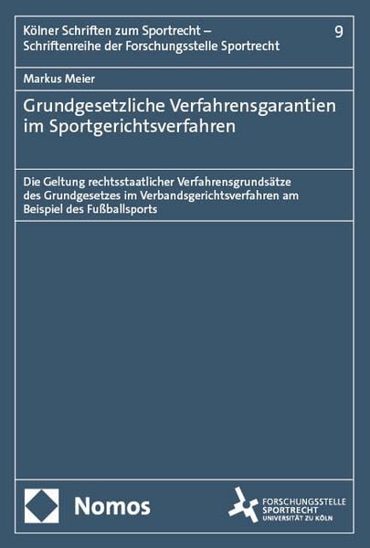 Produktbild: Grundgesetzliche Verfahrensgarantien im Sportgerichtsverfahren