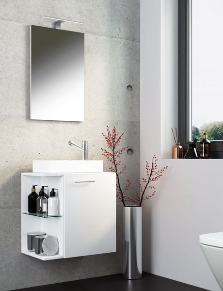 Produktbild: 3-tlg G&auml;ste WC Waschplatz Waschtisch Hausa Spiegel