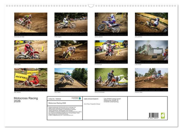 Produktbild: Motocross Racing 2026 (Wandkalender 2026 DIN A2 quer), CALVENDO Monatskalender