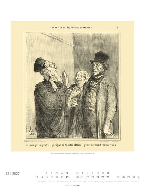 Produktbild: Honor&eacute; Daumier: Die Juristen Kalender 2027