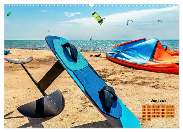 Produktbild: Wingfoilen - fliegen &uuml;ber das Wasser (Wandkalender 2026 DIN A2 quer), CALVENDO Monatskalender