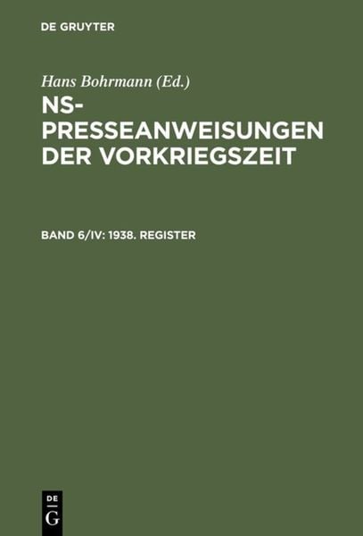 Produktbild: 1938. Register