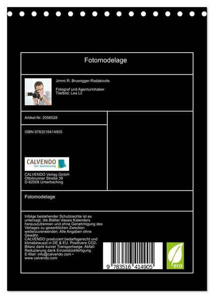 Produktbild: Fotomodelage (Tischkalender 2026 DIN A5 hoch), CALVENDO Monatskalender