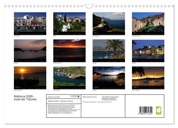 Produktbild: Mallorca 2026 - Insel der Tr&auml;ume (Wandkalender 2026 DIN A3 quer), CALVENDO Monatskalender