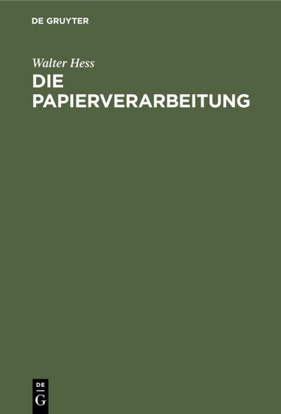 Produktbild: Die Papierverarbeitung