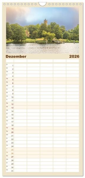 Produktbild: Familienplaner 2026 - Potsdam - Schl&ouml;sser, Parks und der Alte Fritz mit 5 Spalten (Wandkalender, 21 x 45 cm) CALVENDO