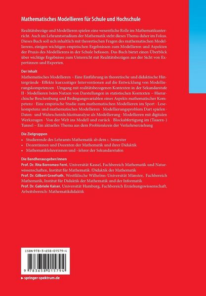 Produktbild: Mathematisches Modellieren für Schule und Hochschule