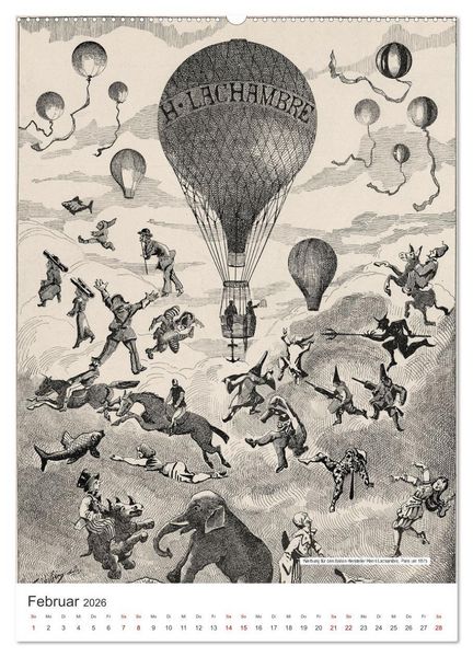 Produktbild: Ballonfahren Kalender (hochwertiger Premium Wandkalender 2026 DIN A2 hoch), Kunstdruck in Hochglanz