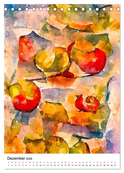 Produktbild: Bitte Vegetarisch! - Beliebtes Obst und Gem&uuml;se in Aquarell (Tischkalender 2026 DIN A5 hoch), CALVENDO Monatskalender