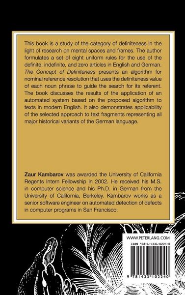 Produktbild: The Concept of Definiteness and Its Application to Automated Reference Resolution