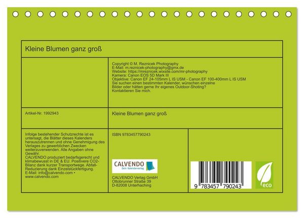 Produktbild: Kleine Blumen ganz gro&szlig; (Tischkalender 2026 DIN A5 quer), CALVENDO Monatskalender