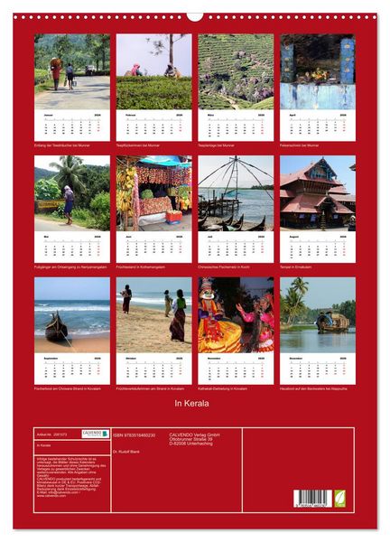 Produktbild: In Kerala (Wandkalender 2026 DIN A2 hoch), CALVENDO Monatskalender