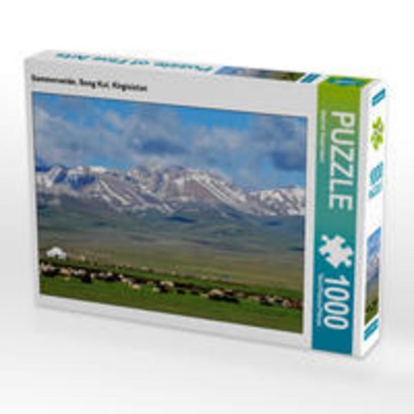 CALVENDO Puzzle Sommerweide, Song Kul, Kirgisistan 1000 Teile Lege-Größe 64 x 48 cm Foto-Puzzle Bild von Manfred Bergermann