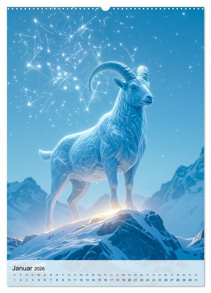Produktbild: Der Mythos der Sternenzeichen - Sternenwesen des Zodiaks (hochwertiger Premium Wandkalender 2026 DIN A2 hoch), Kunstdruck in Hochglanz