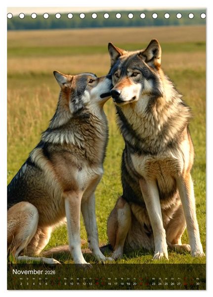 Produktbild: Der Wolf - Sehnsucht Freiheit Kraft (Tischkalender 2026 DIN A5 hoch), CALVENDO Monatskalender