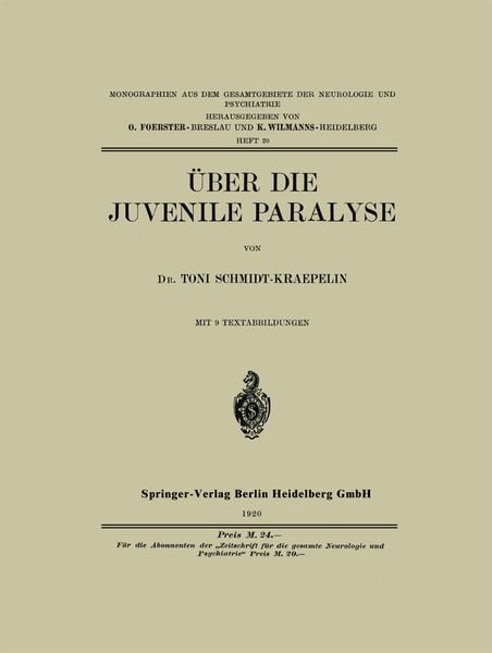 Produktbild: &Uuml;ber die Juvenile Paralyse