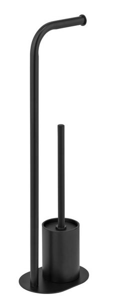 Produktbild: Stand WC-Garnitur Mod. Levante, schwarz, Stahl, 23x63x17 cm, rostfrei und freistehend