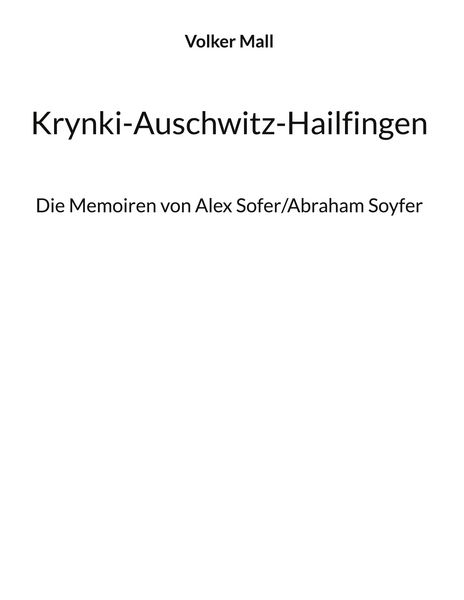 Produktbild: Krynki-Auschwitz-Hailfingen