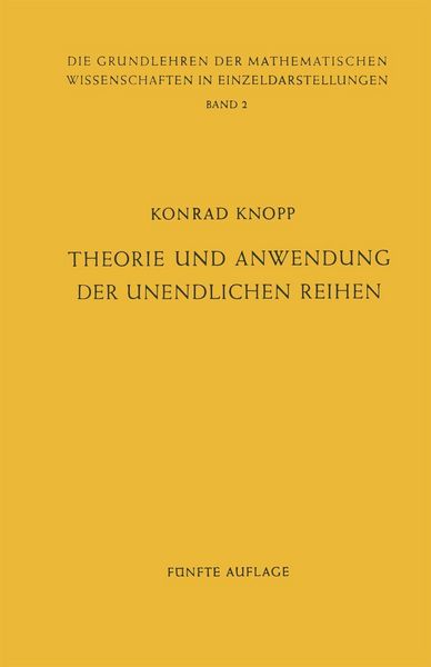 Produktbild: Theorie und Anwendung der Unendlichen Reihen
