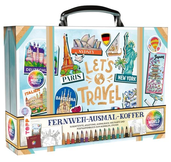 Produktbild: Colorful World Weltreise - Fernweh-Ausmal-Koffer