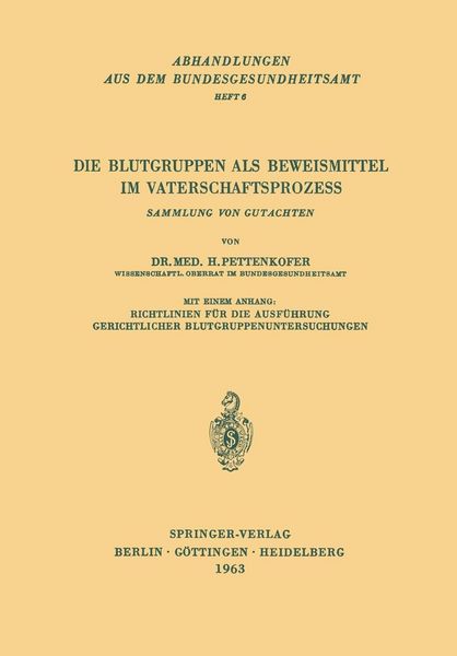 Produktbild: Die Blutgruppen als Beweismittel im Vaterschaftsprozess