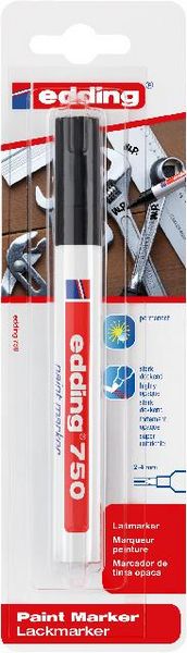 Produktbild: Edding 750 Paint Marker 4-750-1-4001 Lackmarker Schwarz 2 mm, 4mm