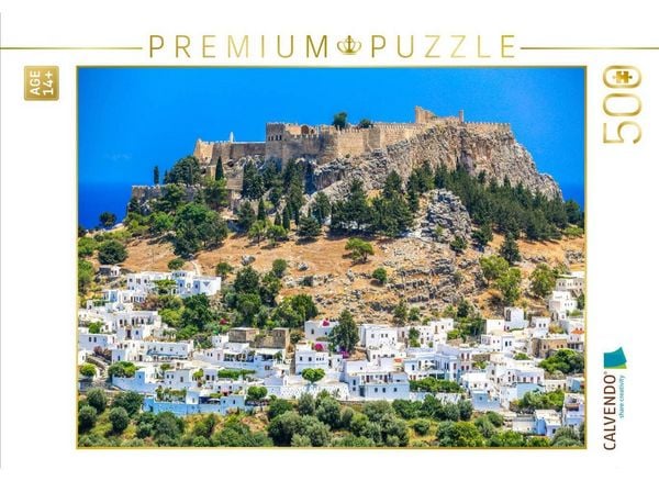CALVENDO Puzzle Lindos | 500 Teile Lege-Größe 48 × 36 cm Foto-Puzzle für Erwachsene