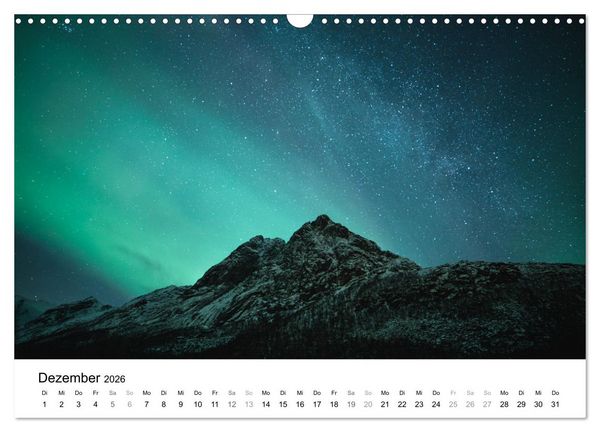 Produktbild: Nordlichter - Farbenspiel am arktischen Nachthimmel (Wandkalender 2026 DIN A3 quer), CALVENDO Monatskalender