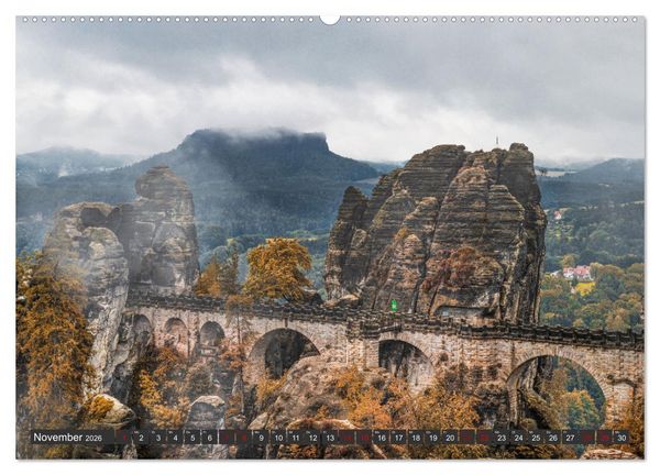 Produktbild: Die S&auml;chsische Schweiz / Faszination Sandsteingebirge (hochwertiger Premium Wandkalender 2026 DIN A2 quer), Kunstdruck in Hochglanz