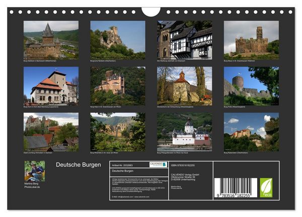 Produktbild: Deutsche Burgen (Wandkalender 2026 DIN A4 quer), CALVENDO Monatskalender