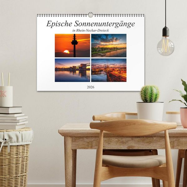 Produktbild: Epische Sonnenunterg&auml;nge im Rhein-Neckar-Kreis (Wandkalender 2026 DIN A3 quer), CALVENDO Monatskalender