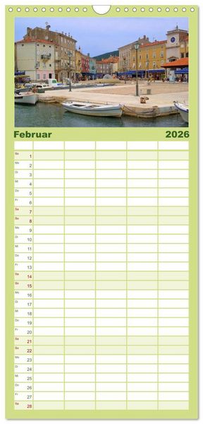 Produktbild: Familienplaner 2026 - Kvarner Golf - Kroatien mit 5 Spalten (Wandkalender, 21 x 45 cm) CALVENDO