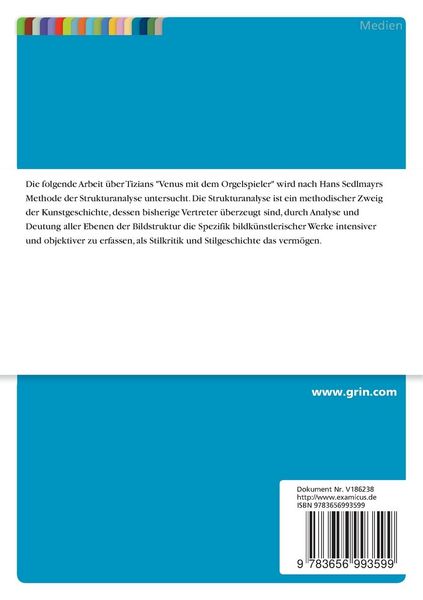 Produktbild: Tizians "Venus und der Orgelspieler" untersucht nach Sedlmayrs Methode der Strukturanalyse