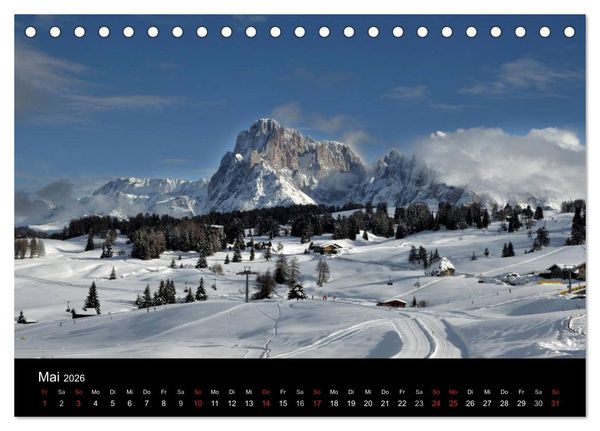 Produktbild: Die Seiser Alm im Winter (Tischkalender 2026 DIN A5 quer), CALVENDO Monatskalender