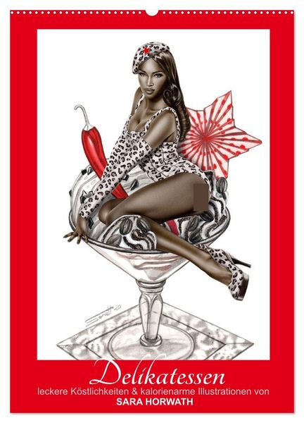 DELIKATESSEN - leckere Köstlichkeiten & kalorienarme Pin up Illustrationen, Zeichnungen, Grafiken und Malerei der Marke 'Burlesque up your wall' von