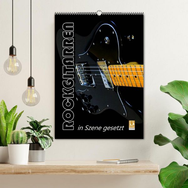 Produktbild: ROCKGITARREN in Szene gesetzt / Geburtstagskalender (Wandkalender 2026 DIN A2 hoch), CALVENDO Monatskalender