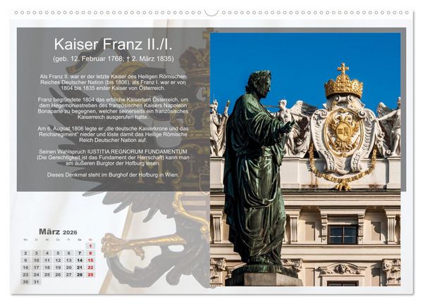 Produktbild: Auf den Spuren der Habsburger (Wandkalender 2026 DIN A2 quer), CALVENDO Monatskalender