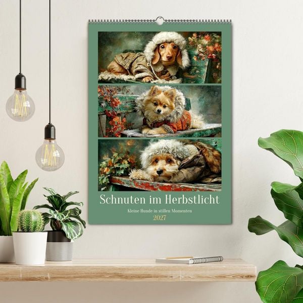 Produktbild: Schnuten im Herbstlicht. Kleine Hunde in stillen Momenten (Wandkalender 2027 DIN A2 hoch), CALVENDO Monatskalender