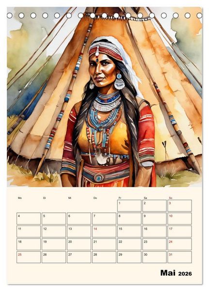 Produktbild: Indianische Kultur (Tischkalender 2026 DIN A5 hoch), CALVENDO Monatskalender