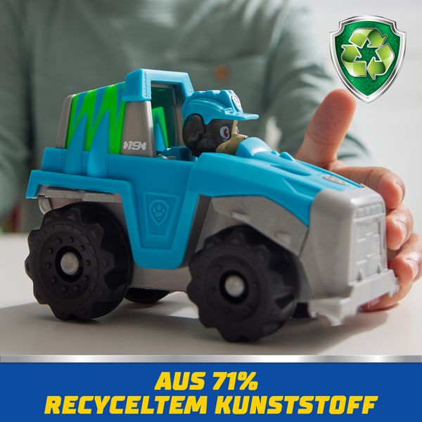 Produktbild: PAW Patrol - Rex-Figur mit Dinosaurier-Rettungsfahrzeug, stabiles Basis-Fahrzeug (2025), authentisches Spielzeug zur Serie f&uuml;r Kinder ab 3 Jahren