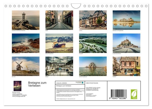 Produktbild: Bretagne zum Verlieben (Wandkalender 2026 DIN A4 quer), CALVENDO Monatskalender