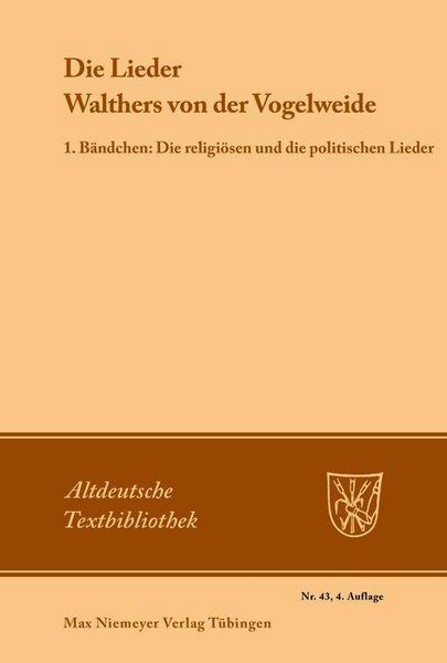 Produktbild: Die Lieder Walthers von der Vogelweide