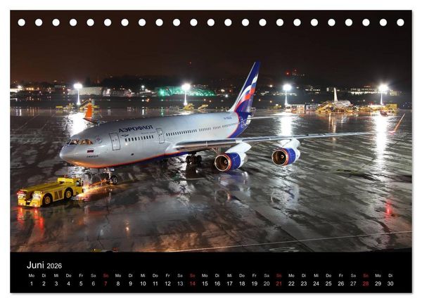 Produktbild: Flugzeuge bei Nacht (Tischkalender 2026 DIN A5 quer), CALVENDO Monatskalender